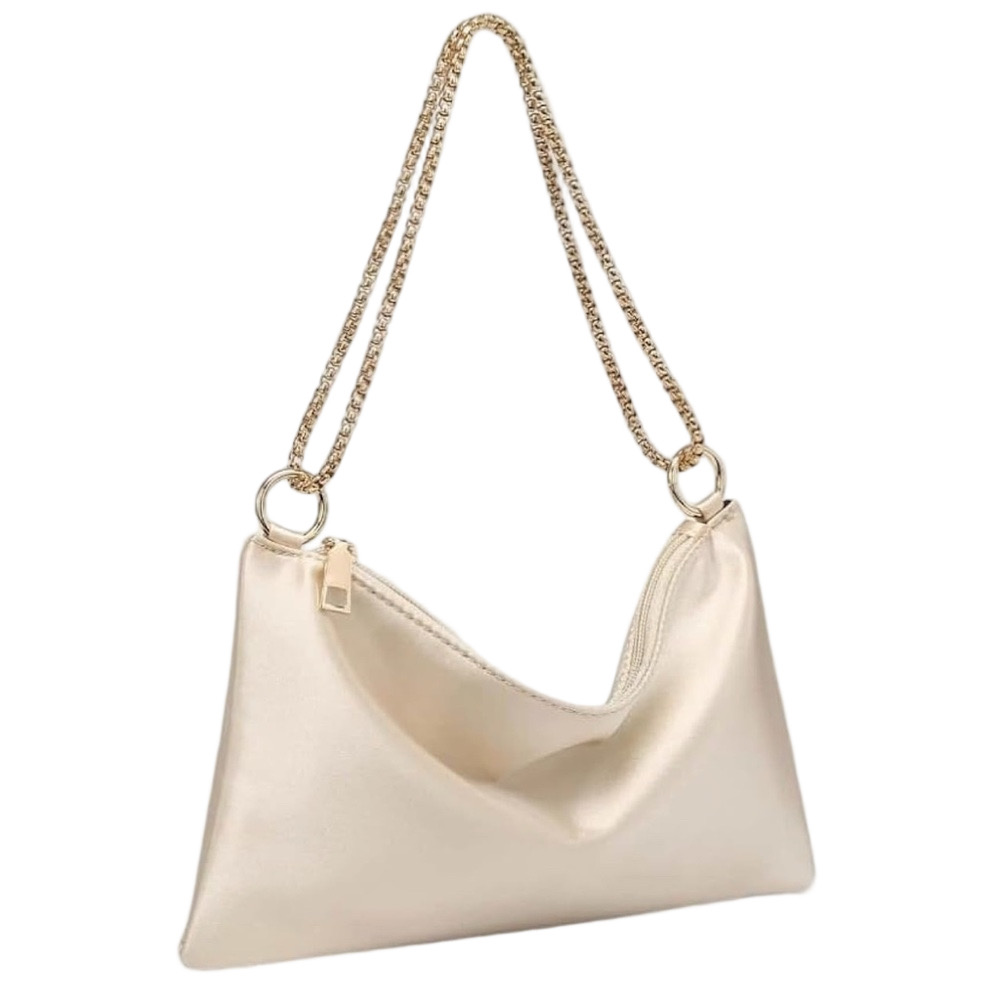 Gold Satin Shoulder Bag NWOT - Picture 3 of 10